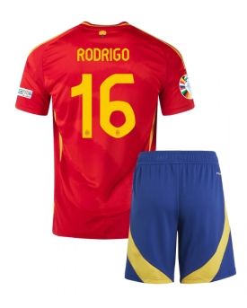 Spagna Rodri Hernandez #16 Maglia Gara Casa Repliche Europei 2024 Bambino